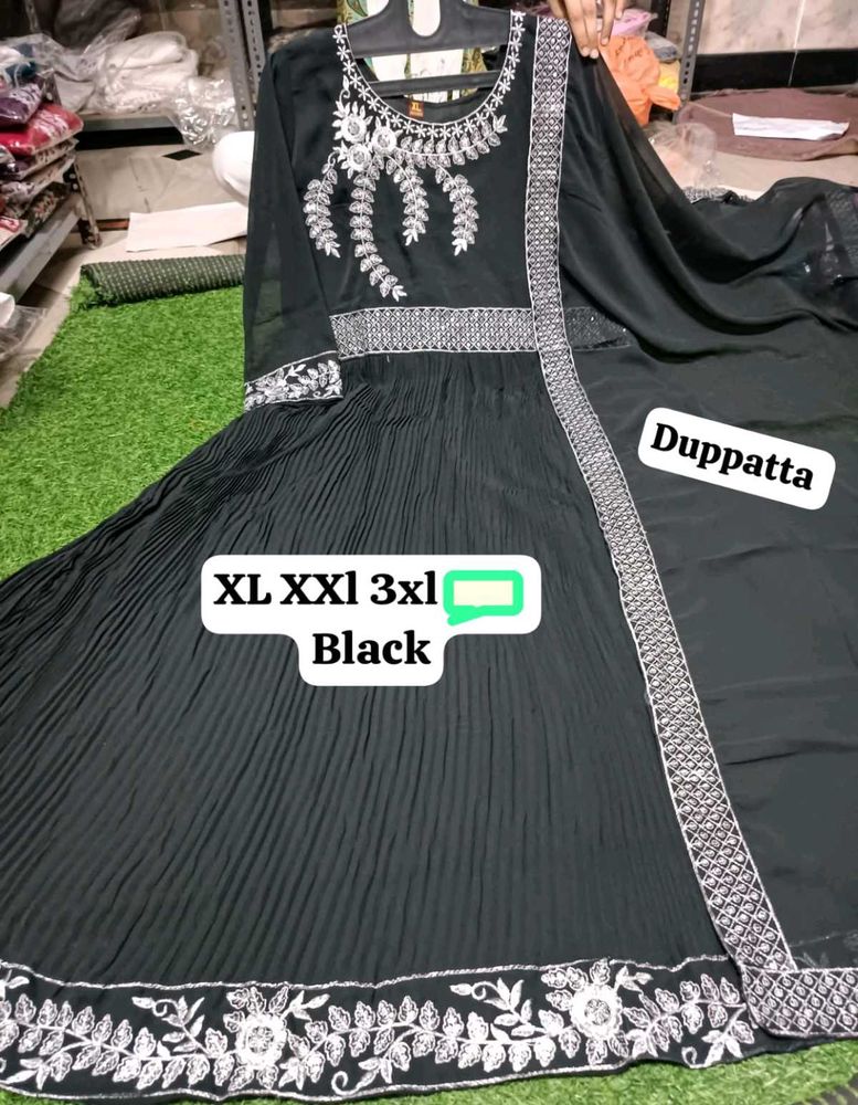 Black Anarkali Suit - XXL