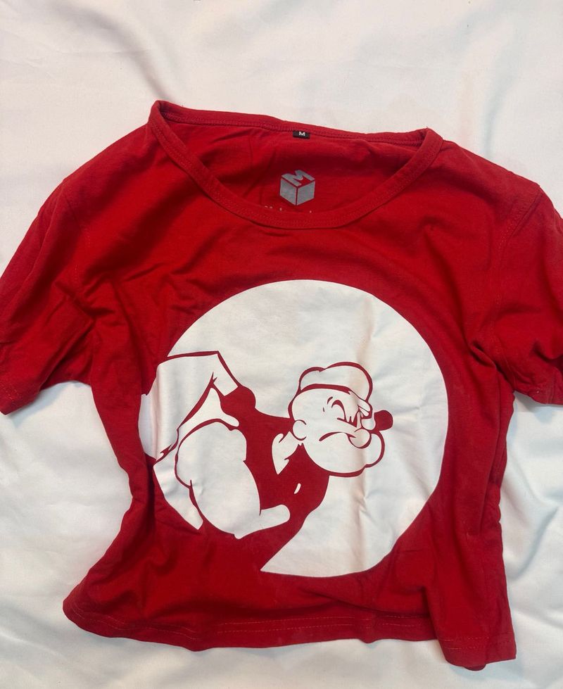 Popeye Graphic Tee - Red