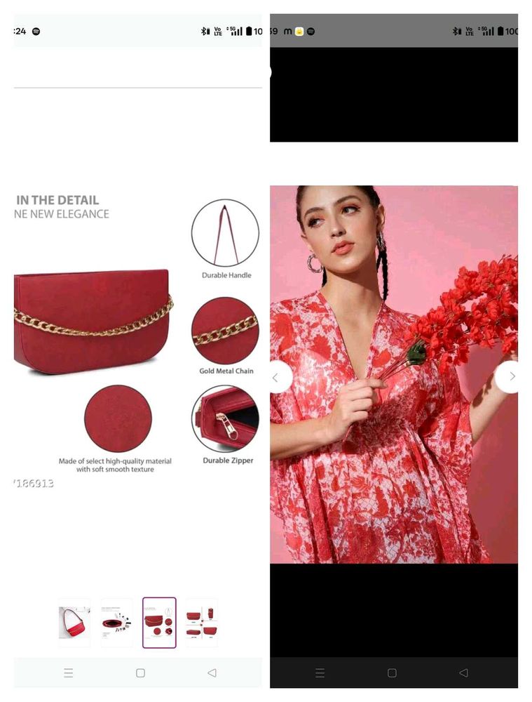 Combo- Butterfly Top And Cherry Red Bag