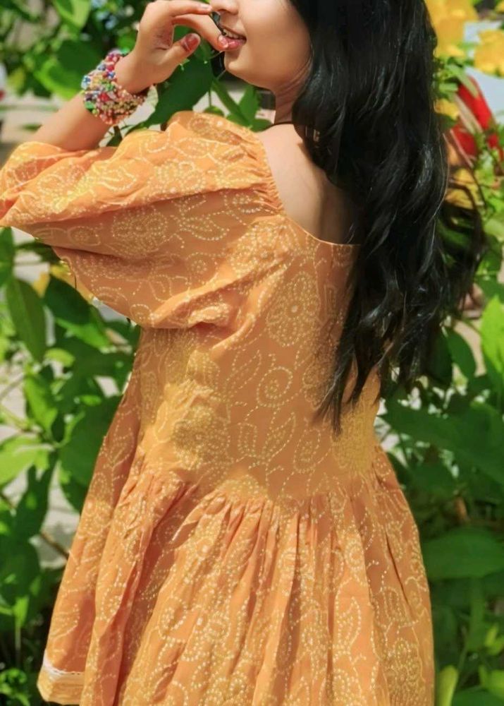 Boho Chic Mustard Floral Dress