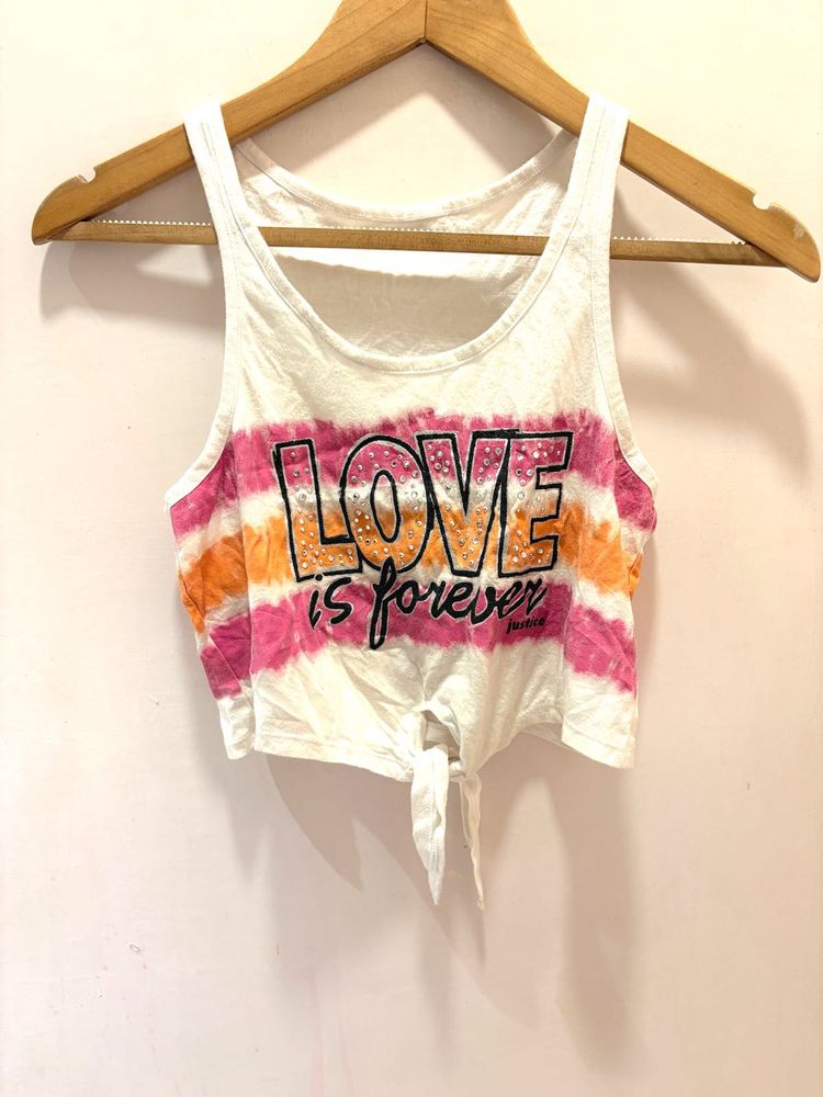 Justice Tie-Front Tank Top