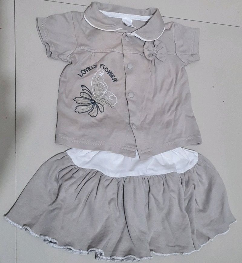 Baby Girls Daily Wear Top And Skirt