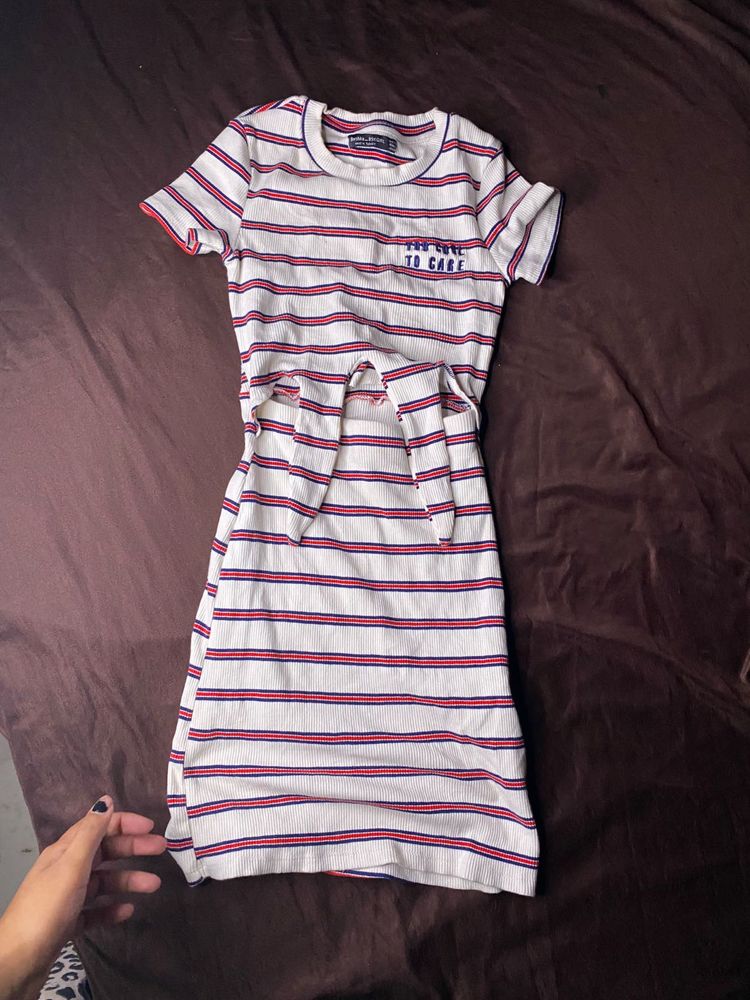 Striped Tie-Waist Dress