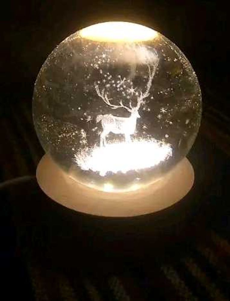 3D Galaxys Deer Crystal Ball Night Lamp,Solar Syst