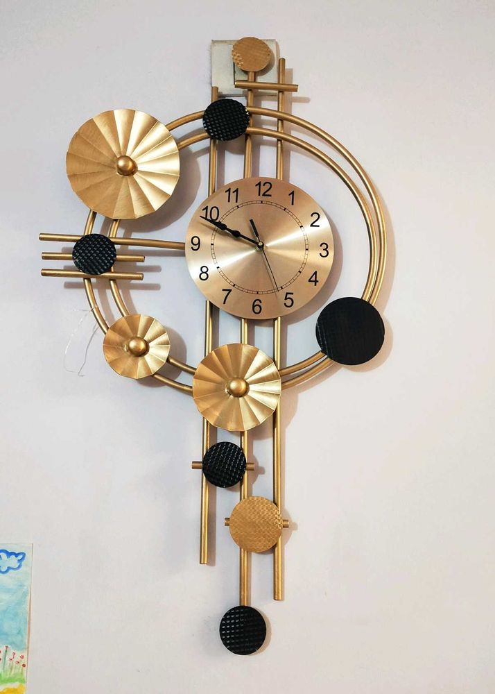 Golden Metal Wall Clock