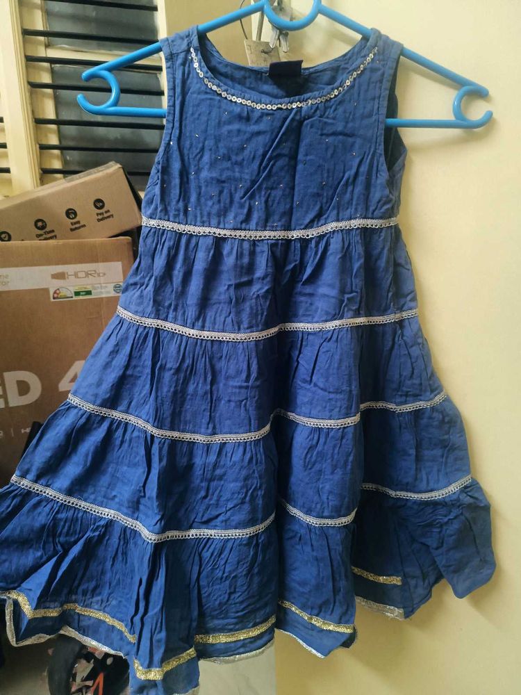 Girls&#39; Tiered Blue Dress
