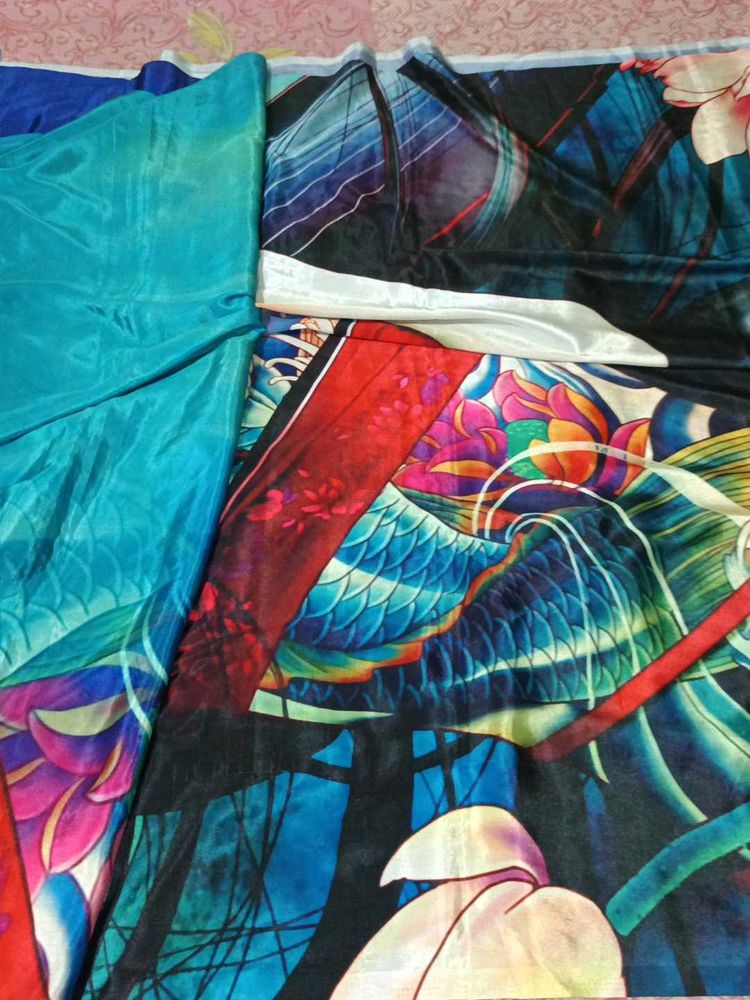 Colorful satin saree