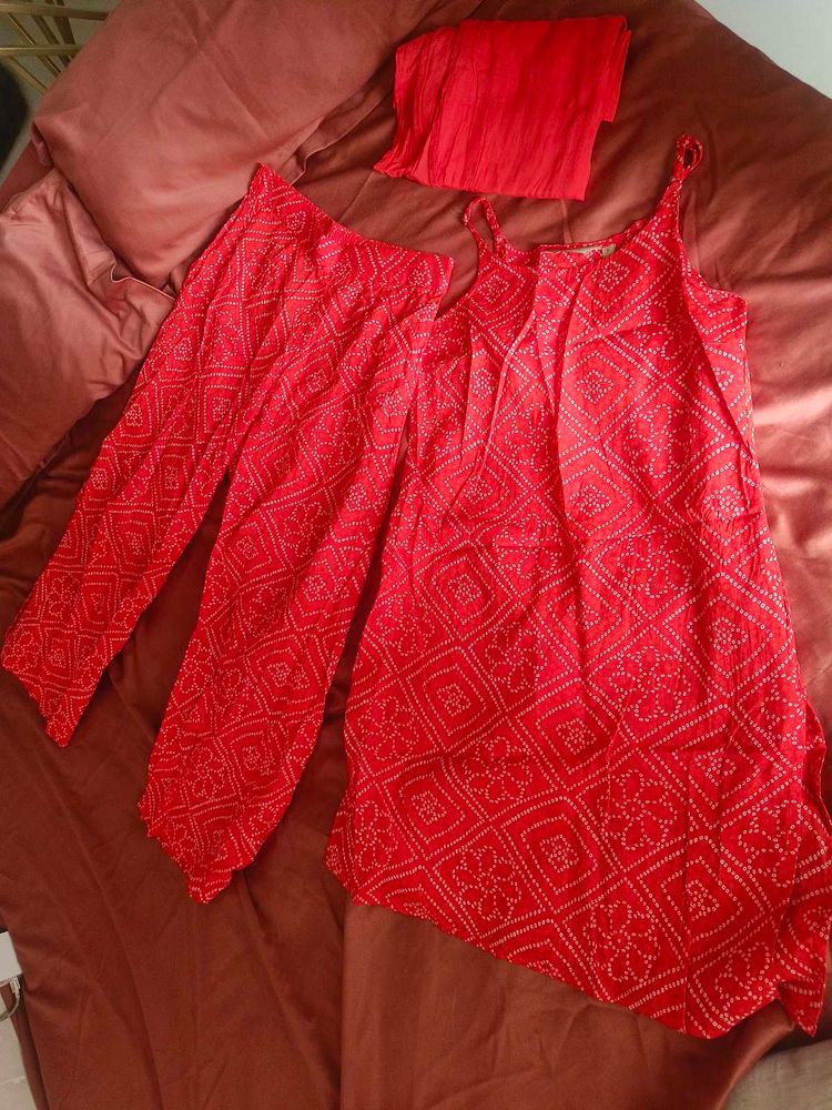 Red Kurta Set