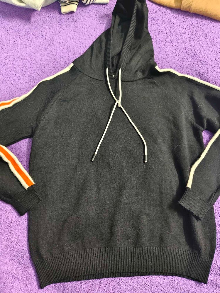 Striped Sleeve Hoodie