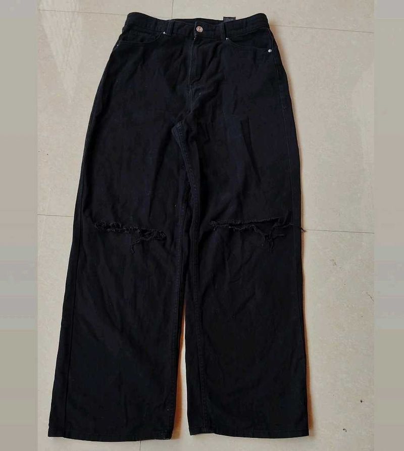 h&amp;m ripped baggy jeans