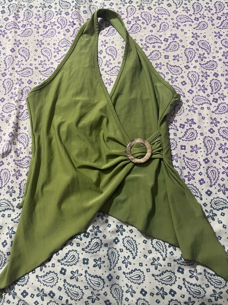 Green Halter Top