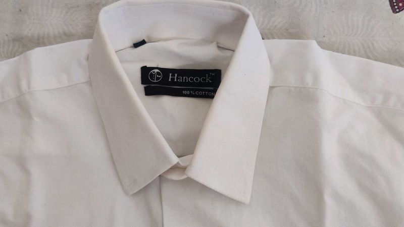 French Sleeves White Formal Shirt