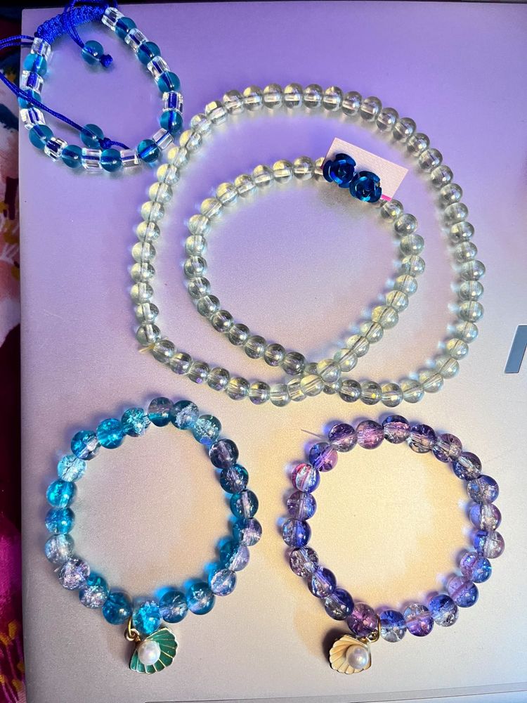 Beaded Bracelet Set with Earrings and Necklace