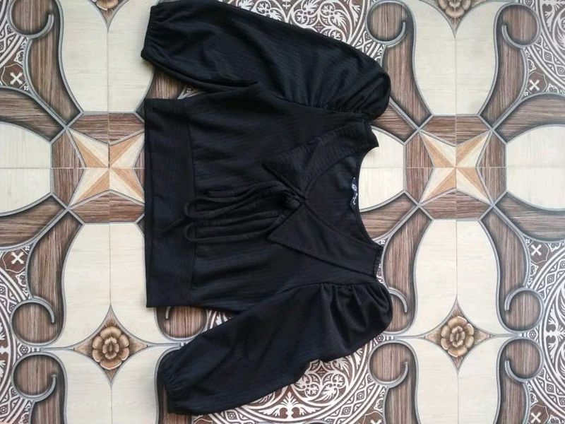 Chic Black Tie Top