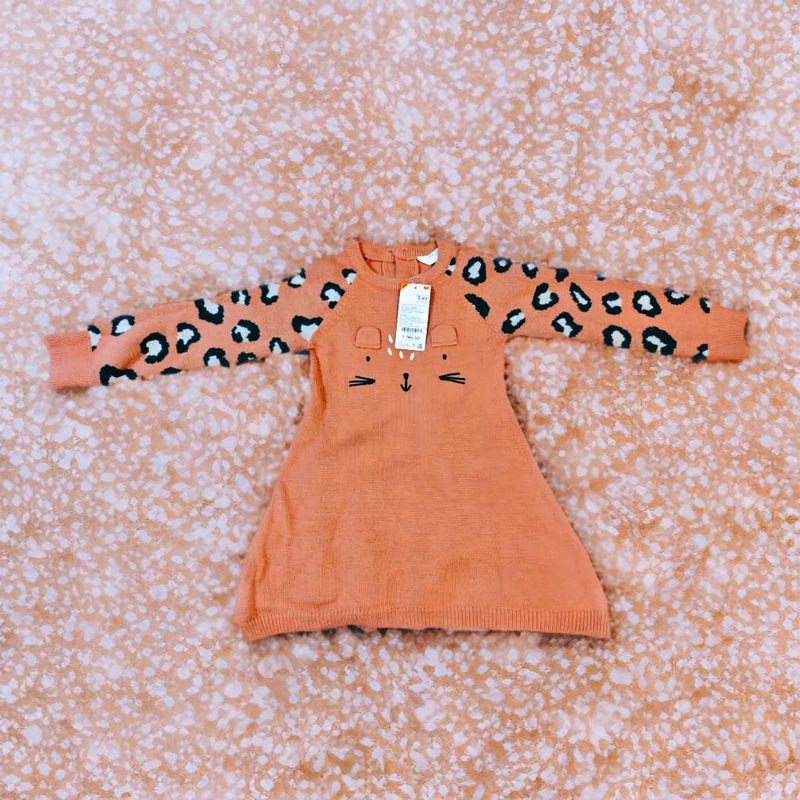 Cute Animal Print Knit Dress
