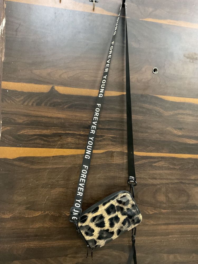 Leopard Print &#39;Forever Young&#39; Crossbody