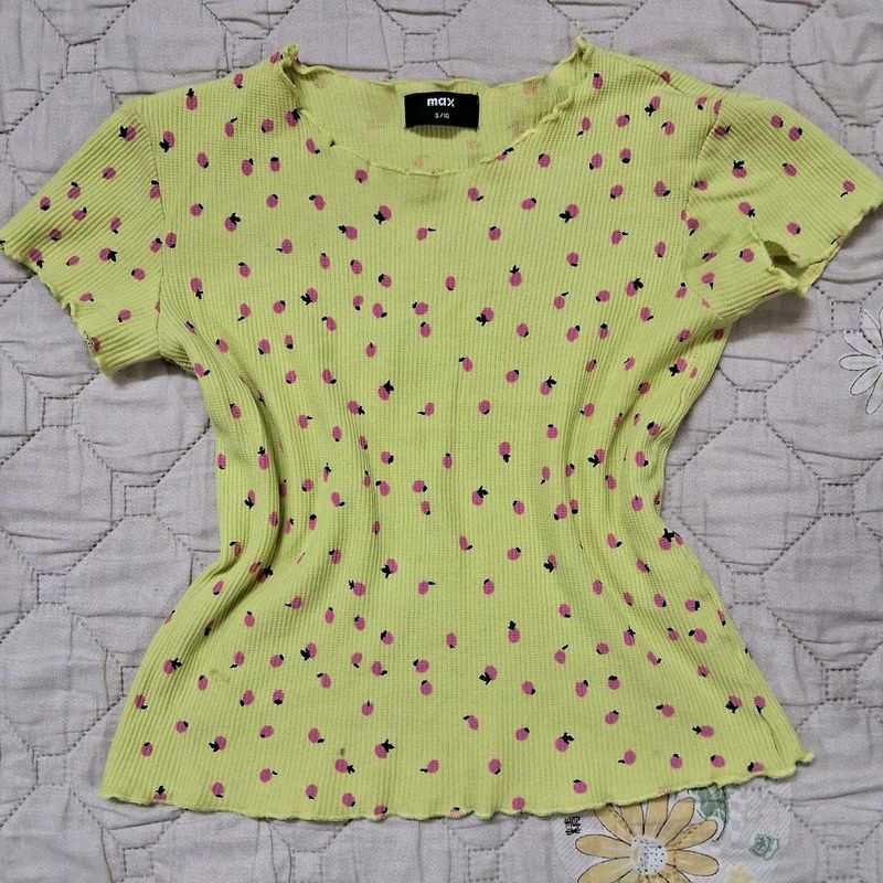 Lime Green Polka Dot Top