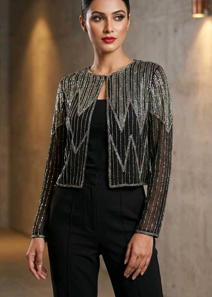 Stylish Sequin Embellished Jacket