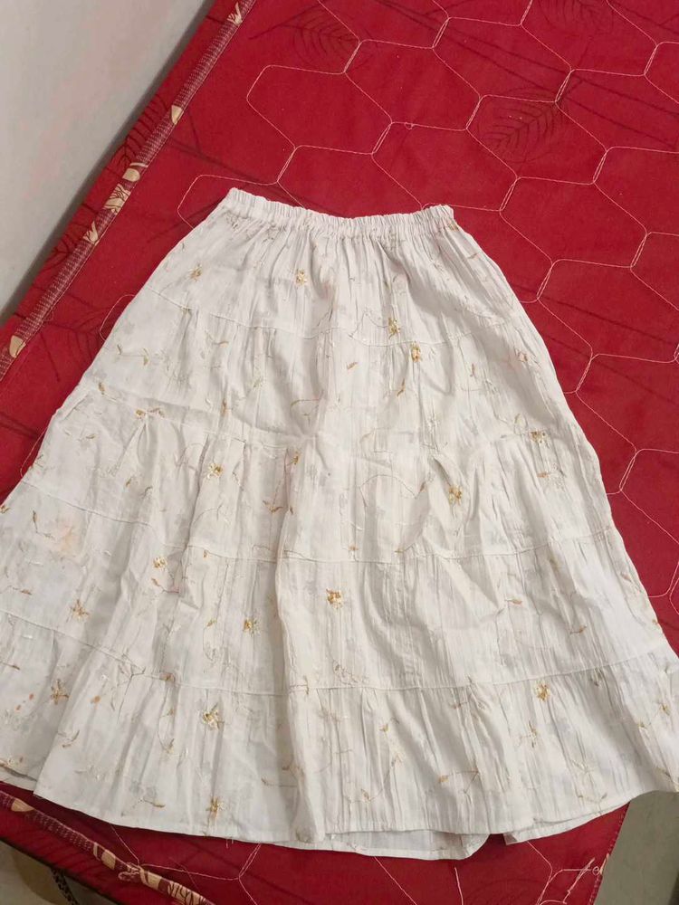 Tiered White Skirt