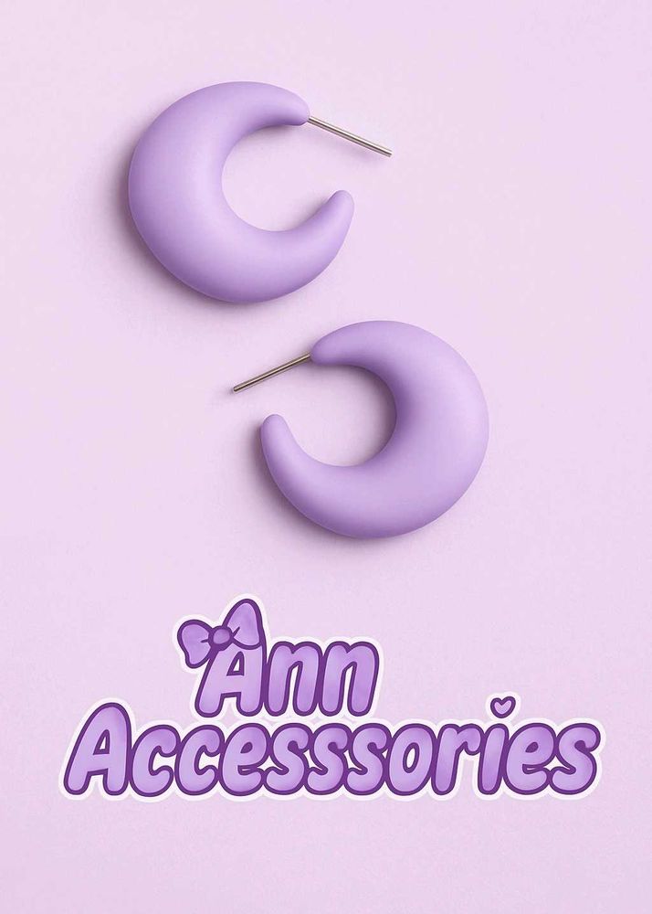 Lilac Crescent Hoop Earrings