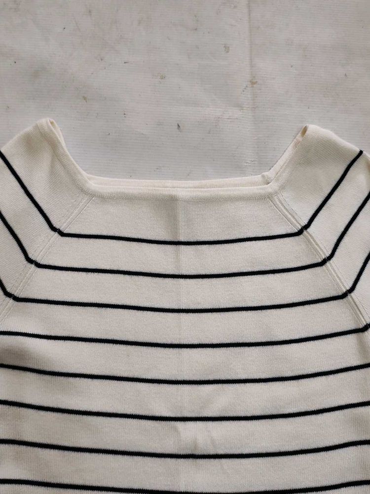 Striped Boat Neck Top
