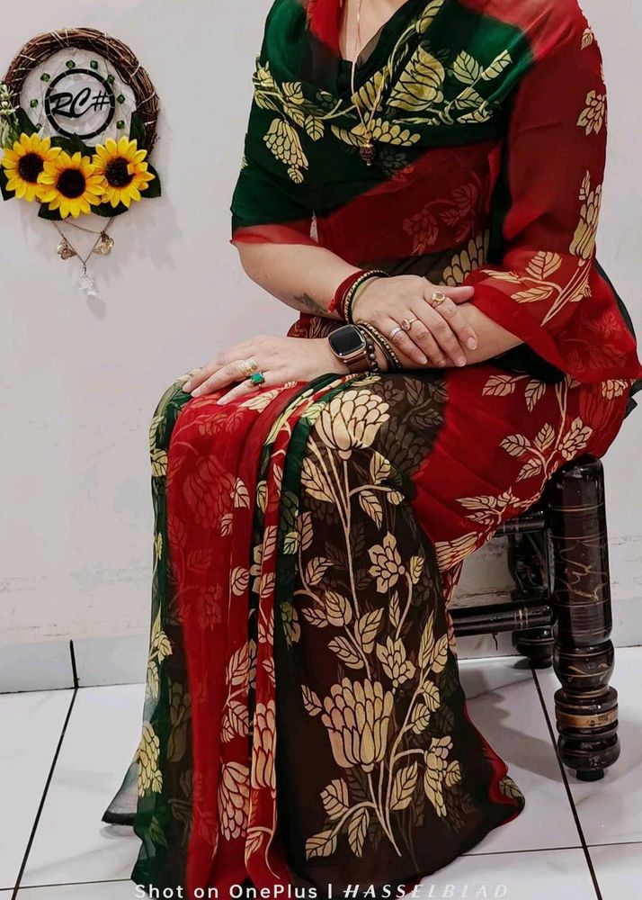 Elegant Floral Saree