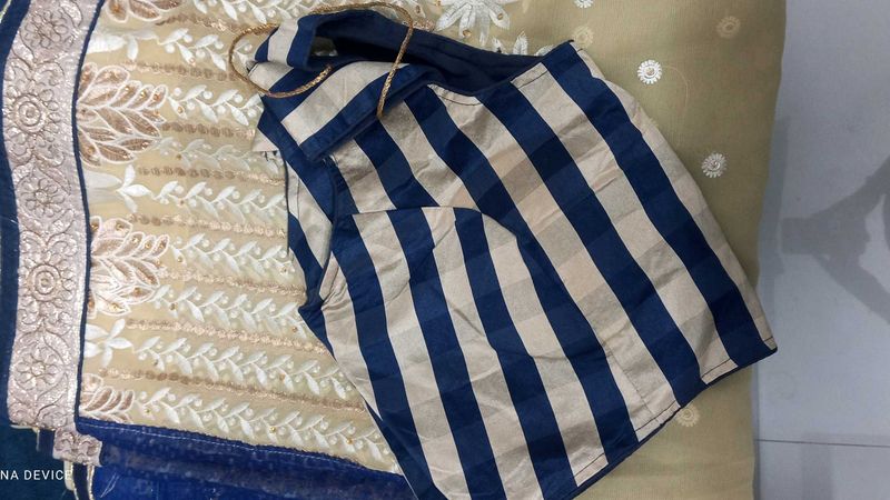 navy blue embroidery saree