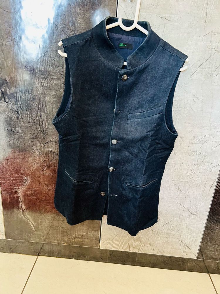 Stylish Denim Nehru Jacket