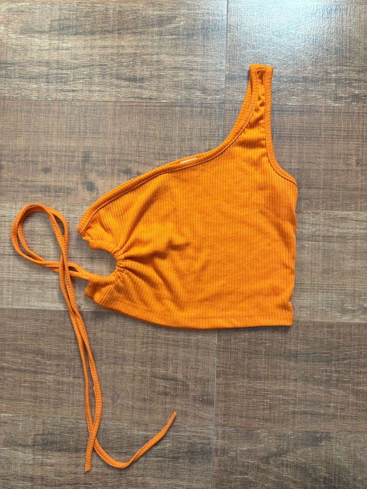 Orange One Shoulder Top