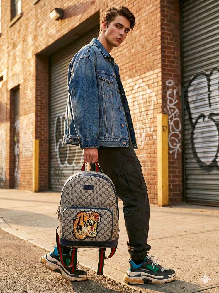 Luxury GG Supreme Canvas Backpack with Embroidered