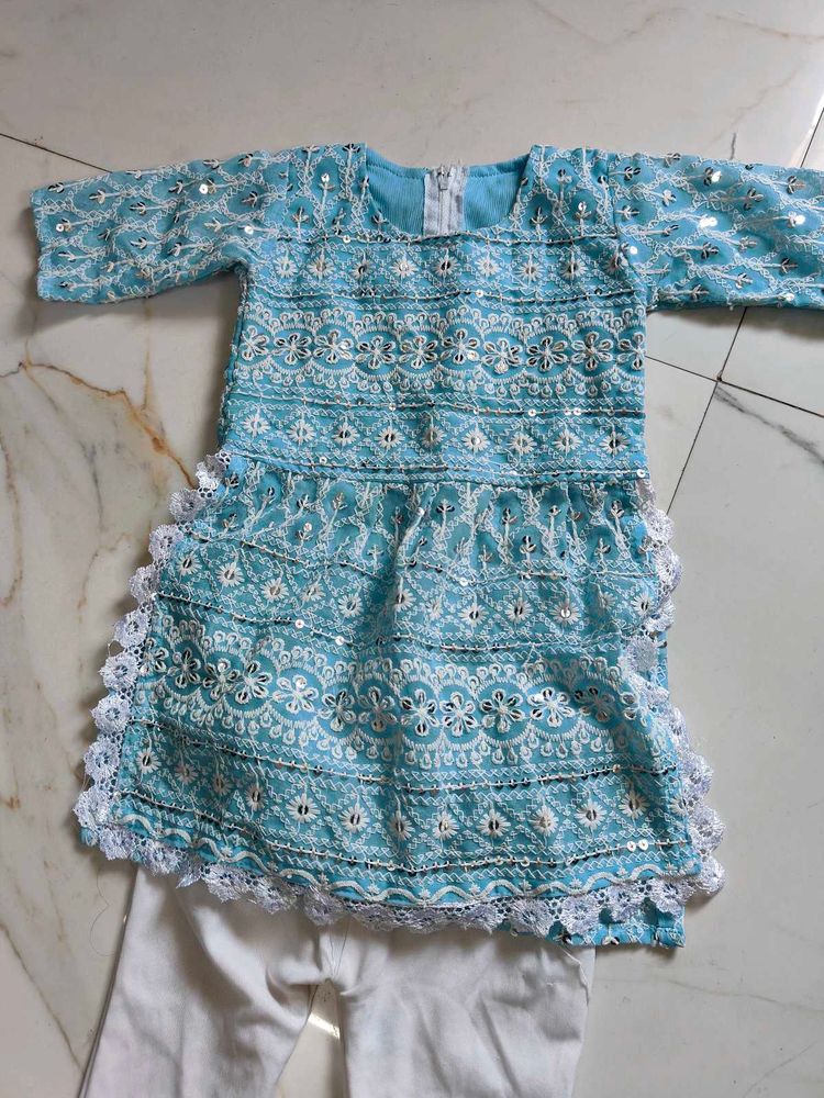Girls&#39; Embellished Kurti Set