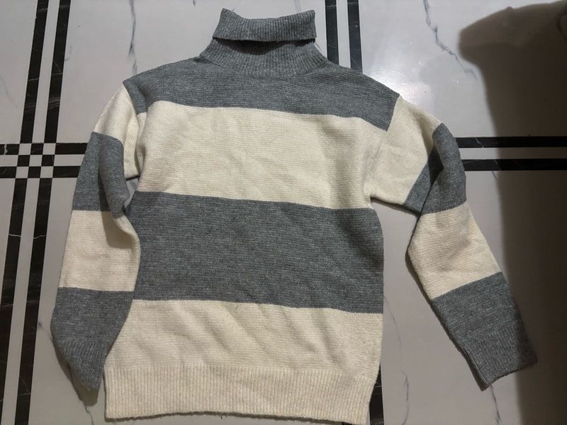Striped Turtleneck Sweater