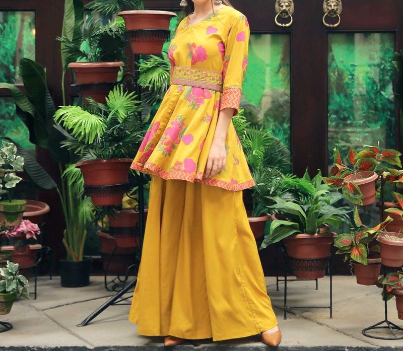 Haldi Special Floral Kurta Set