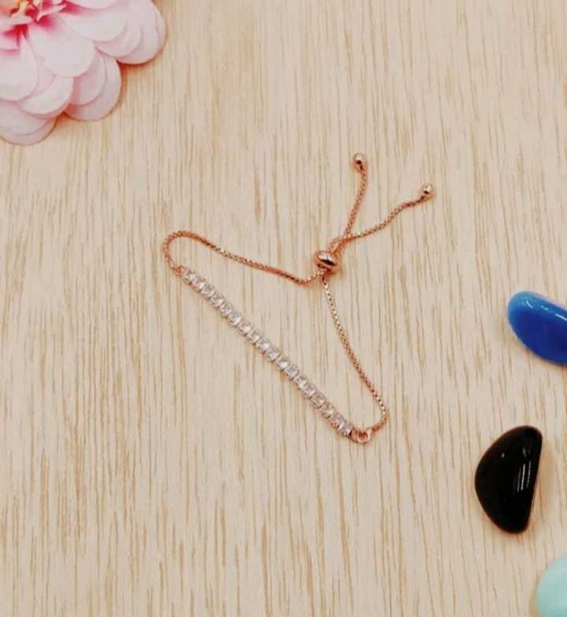 Rose Gold Adjustable Crystal Bracelet