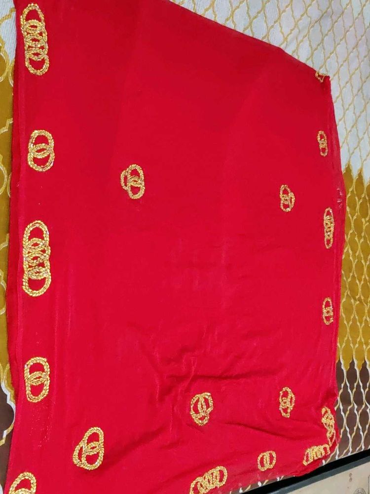 Red &amp; Gold Design Saree