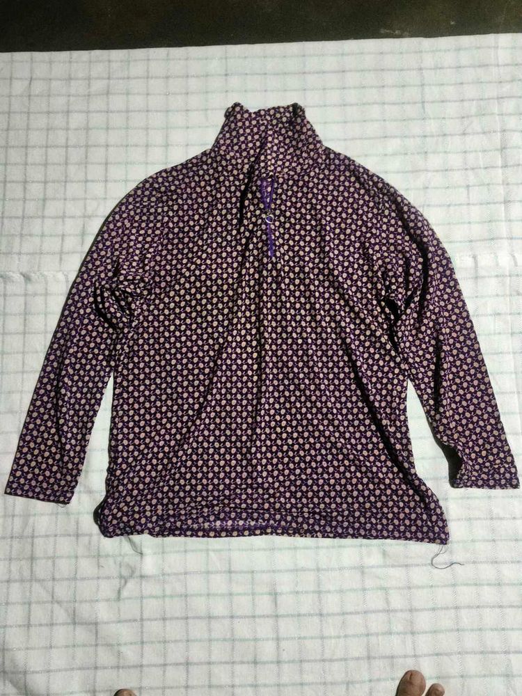 Patterned Purple Pullover