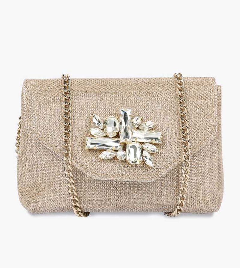 Dune London Gold Rhinestone Bag