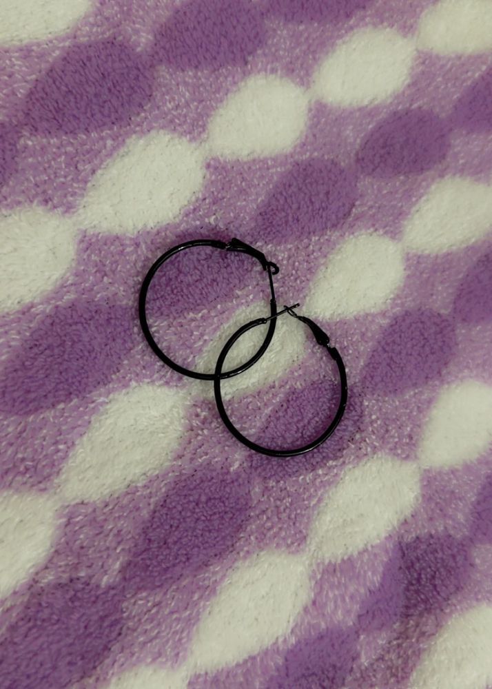 Black Hoop Earrings (50 Rs Each)
