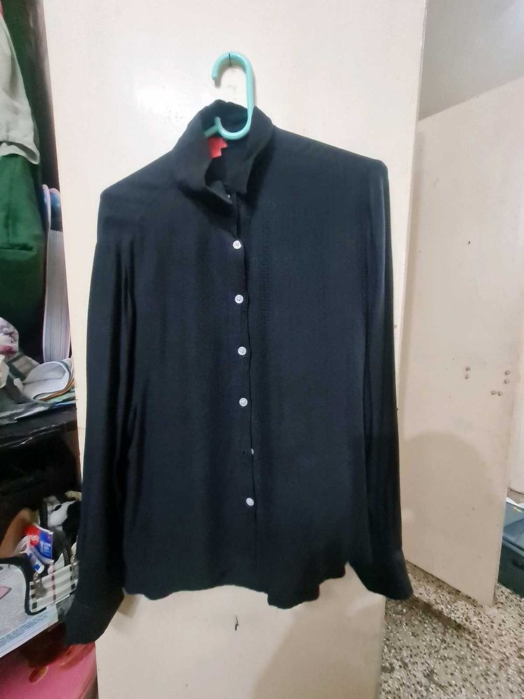 Elegant Black Button-Down Shirt