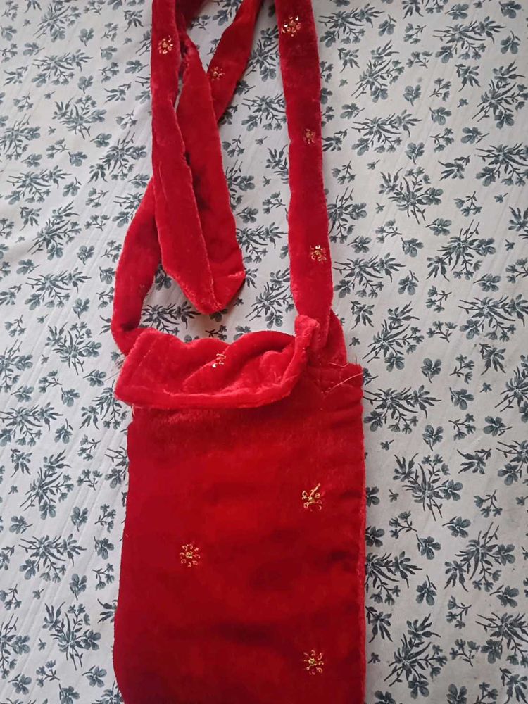 Red Velvet Crossbody Bag