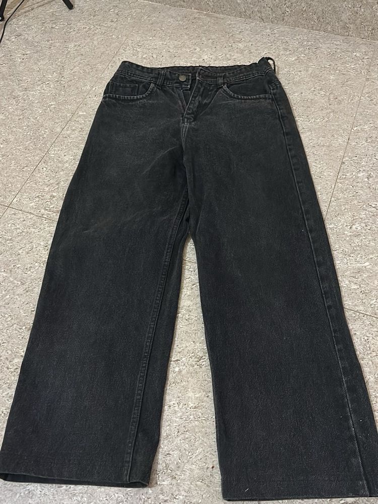 Wide Leg Black Jeans