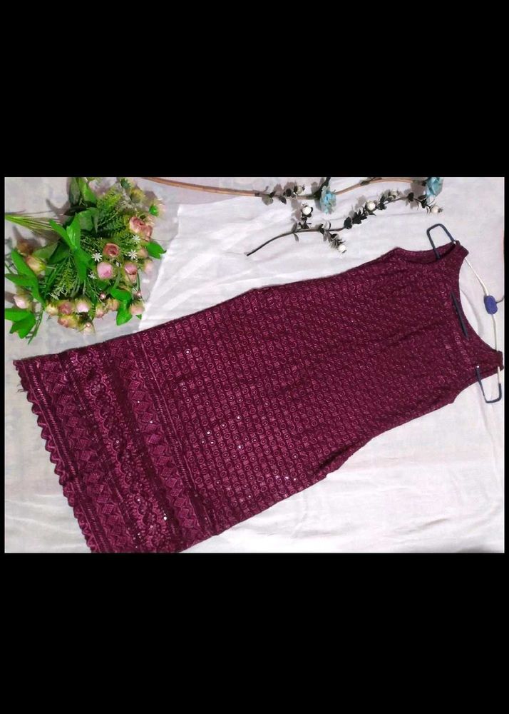 Burgundy Sleevless Top