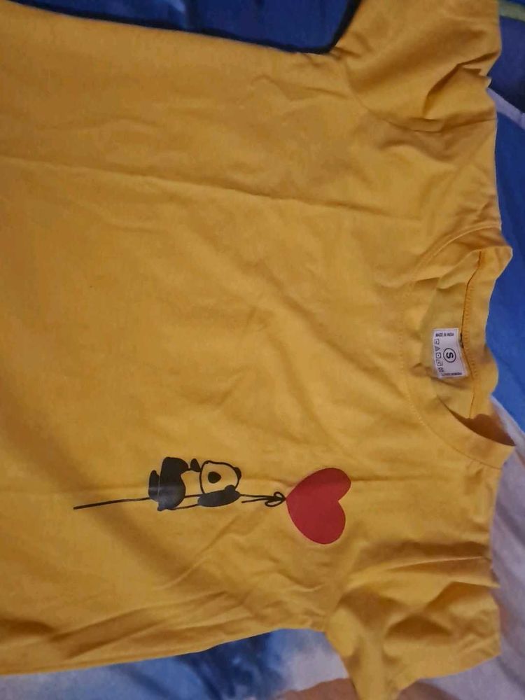 Crop Top Yellow In Color