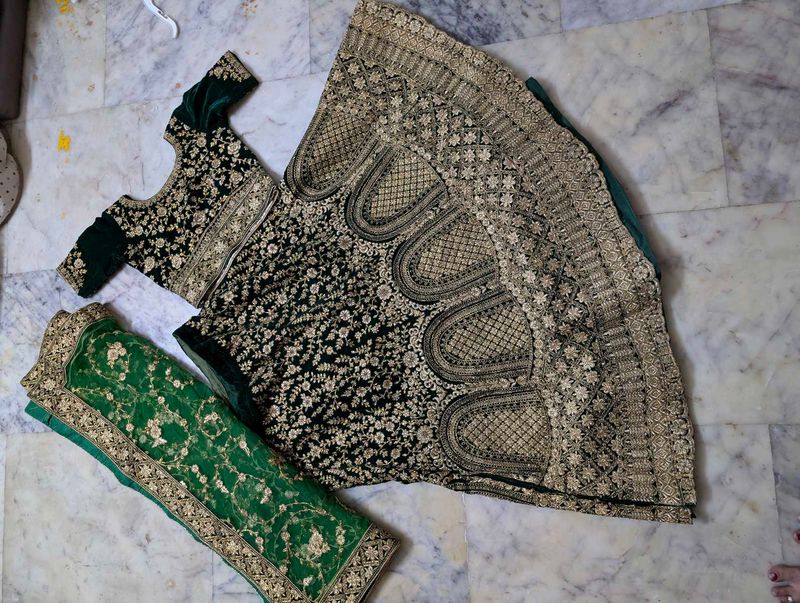 very heavy bridal lehenga