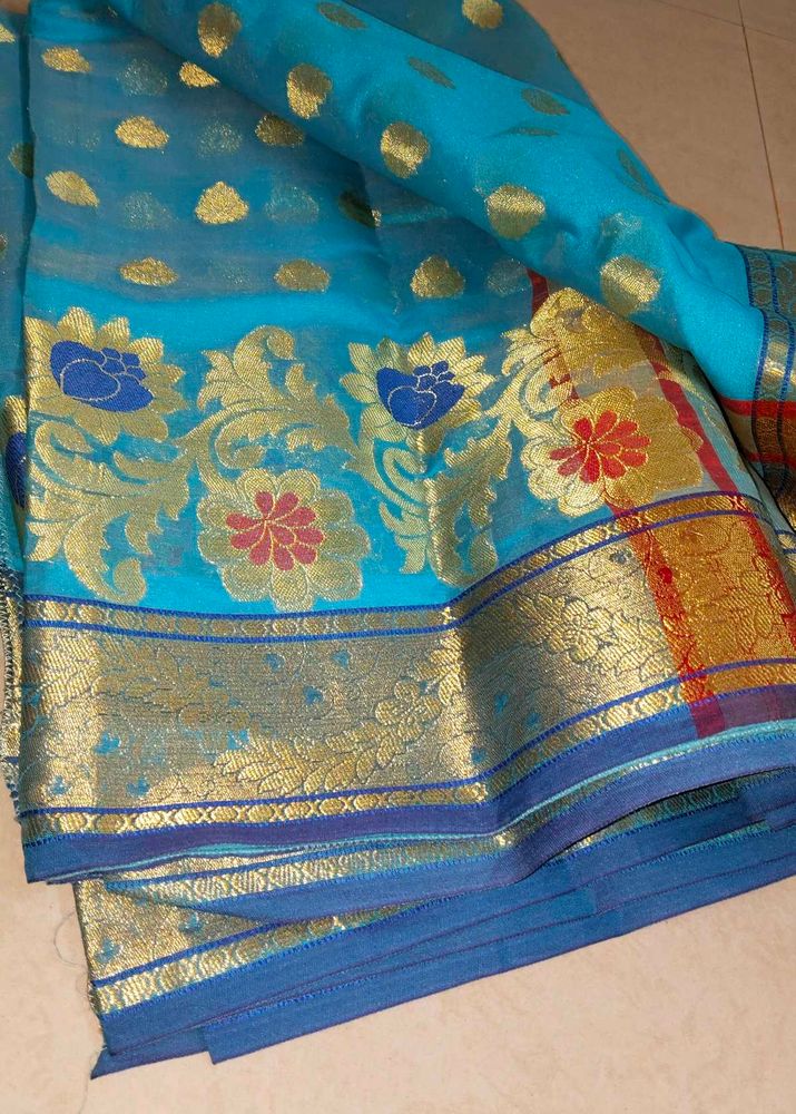 Blue Banarasi Style Saree