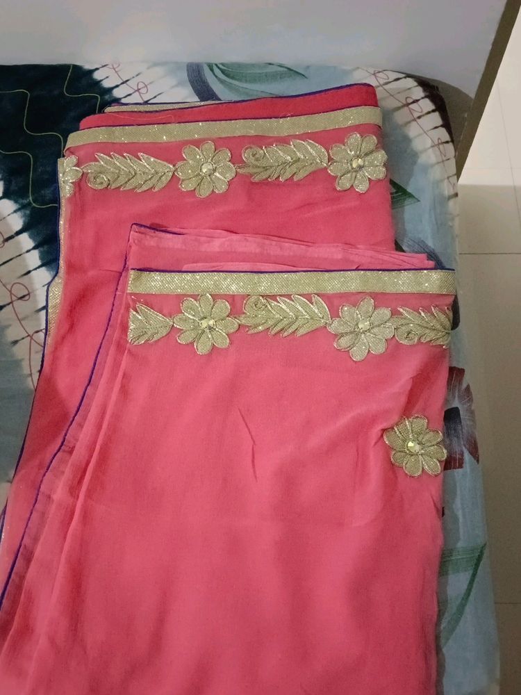 heavy party wear saree with gotta Patti work single use