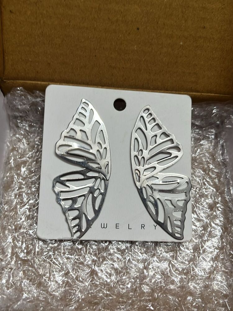 Silver Butterfly Earrings