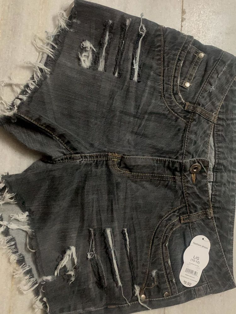 Distressed Denim Shorts
