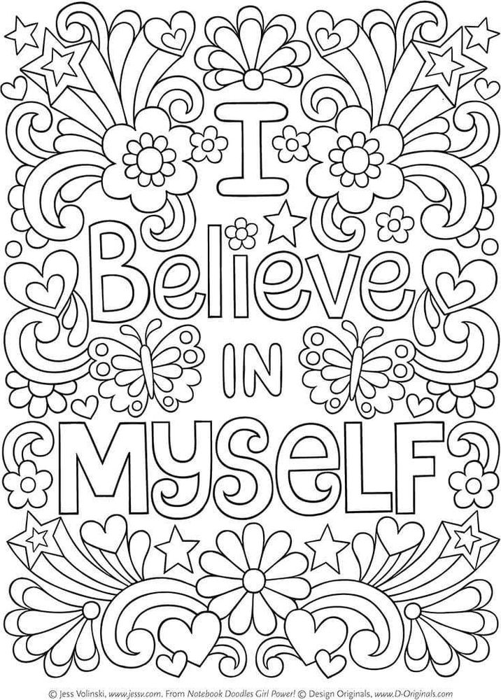 Believe In Myself Coloring Page