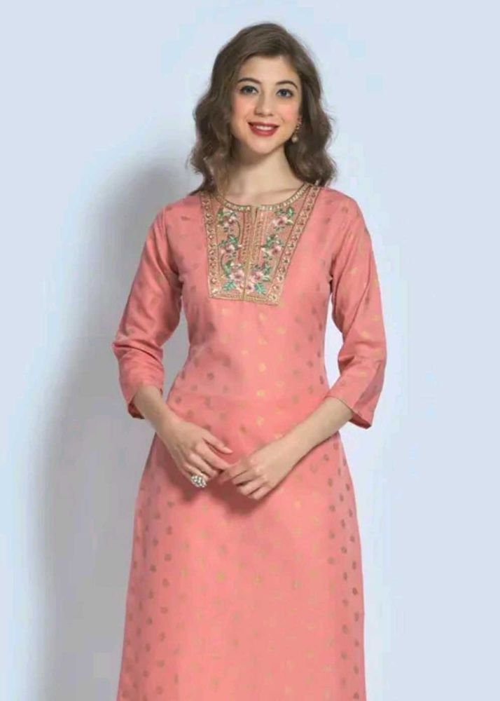 Elegant Pink Embroidered Kurta